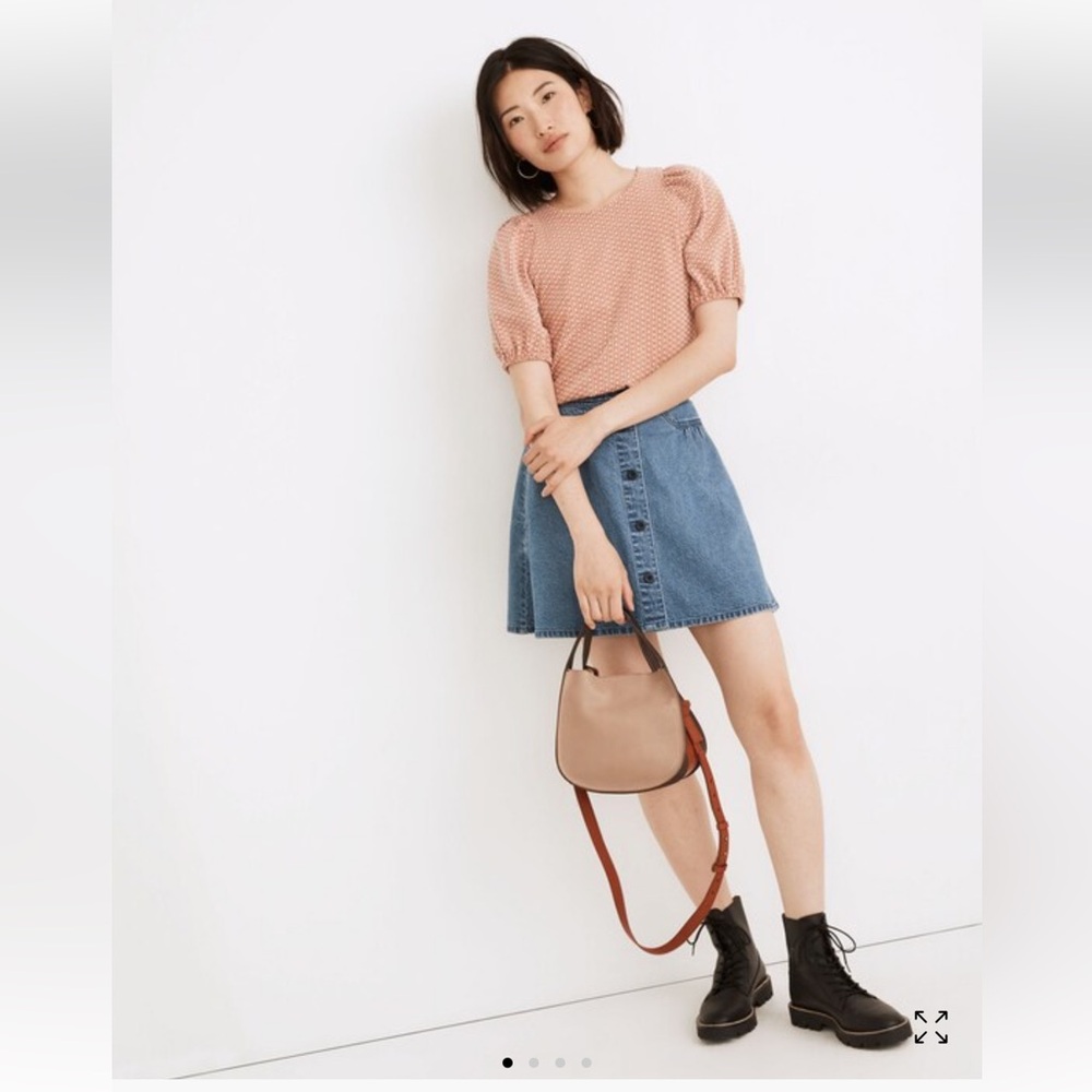 Madewell Floral Jacquard Puff Sleeve Tee